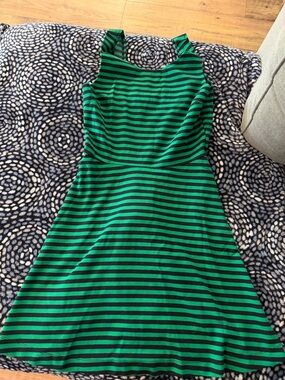 American Eagle Outfitters Green & Black Striped Mini Dress